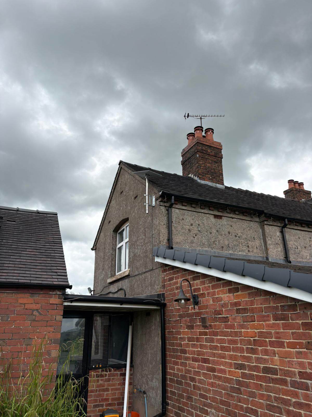 Starlink installation at a farm in Stoke-on-Trent