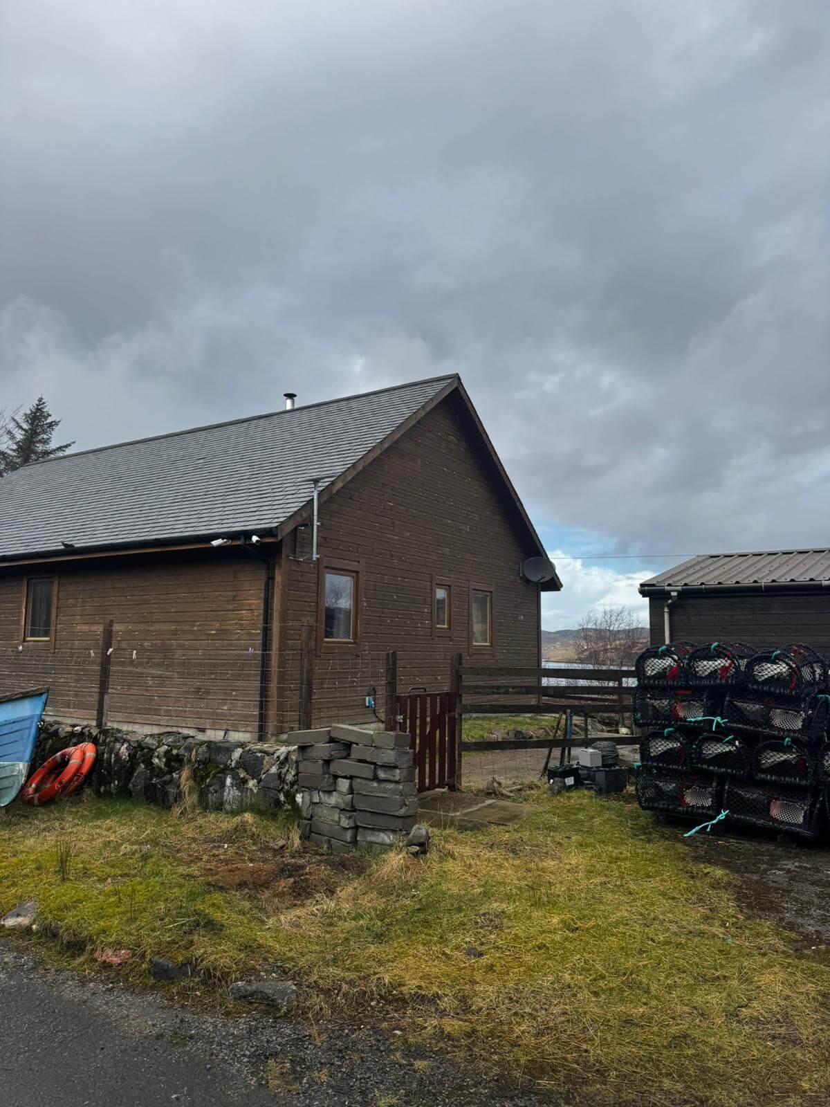 Starlink installation at remote rural property in Scotland